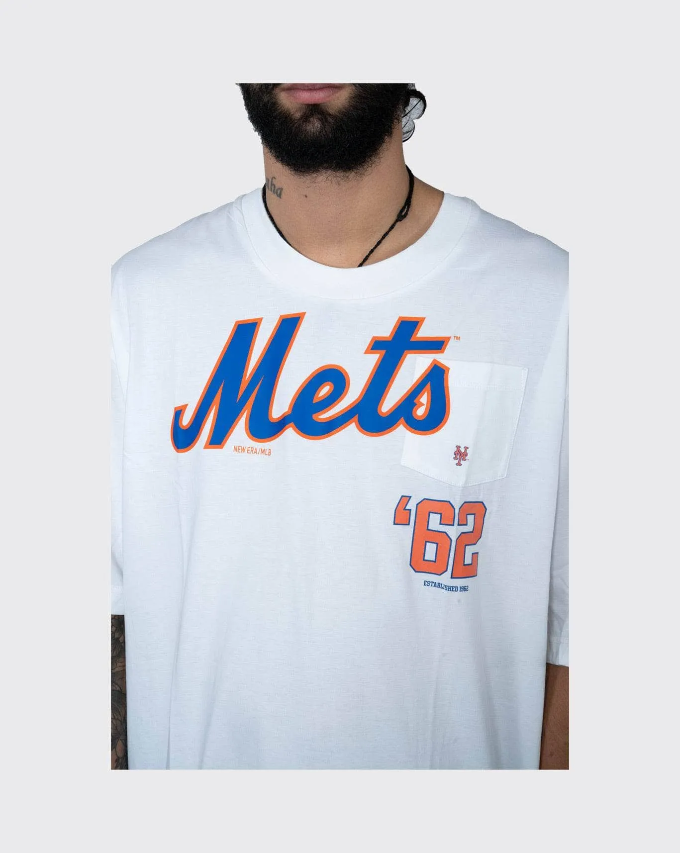 New Era NY Mets Oversized Pocket Tee