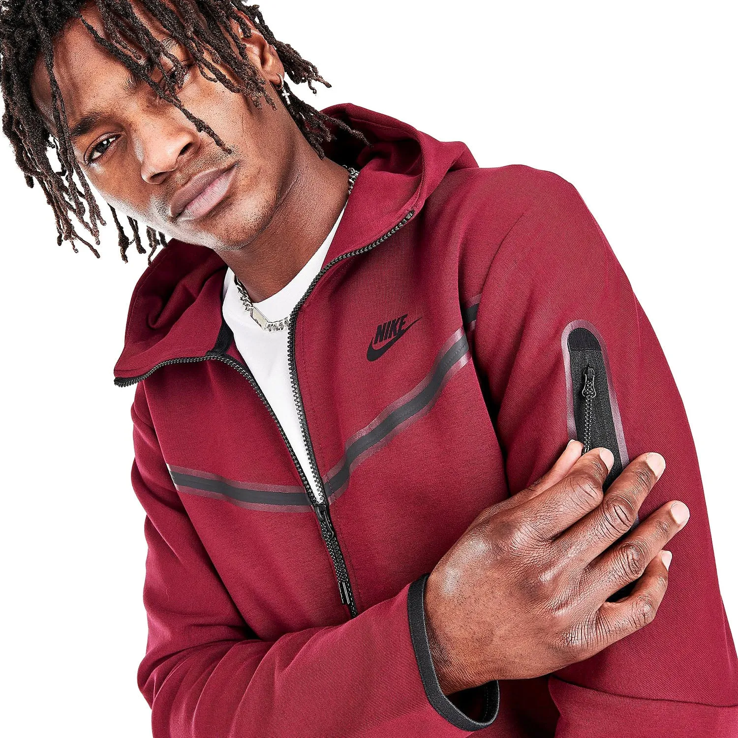 Nike Men's Tech Fleece Full-Zip Hoodie Team Red