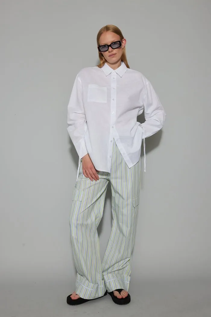 oval square Leo Shirt White