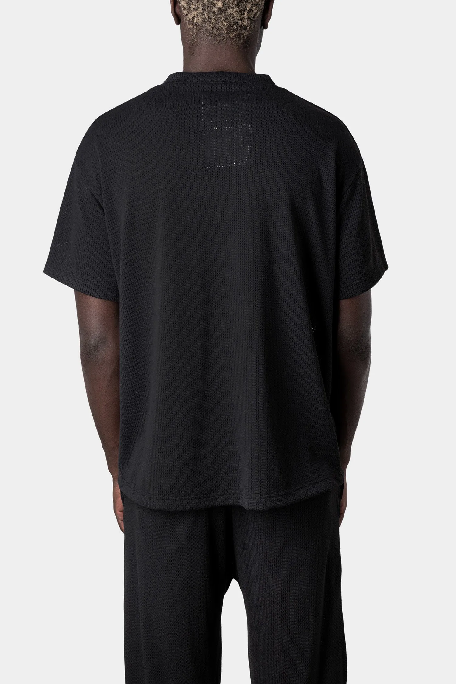 Perforated crewneck t-shirt, Black