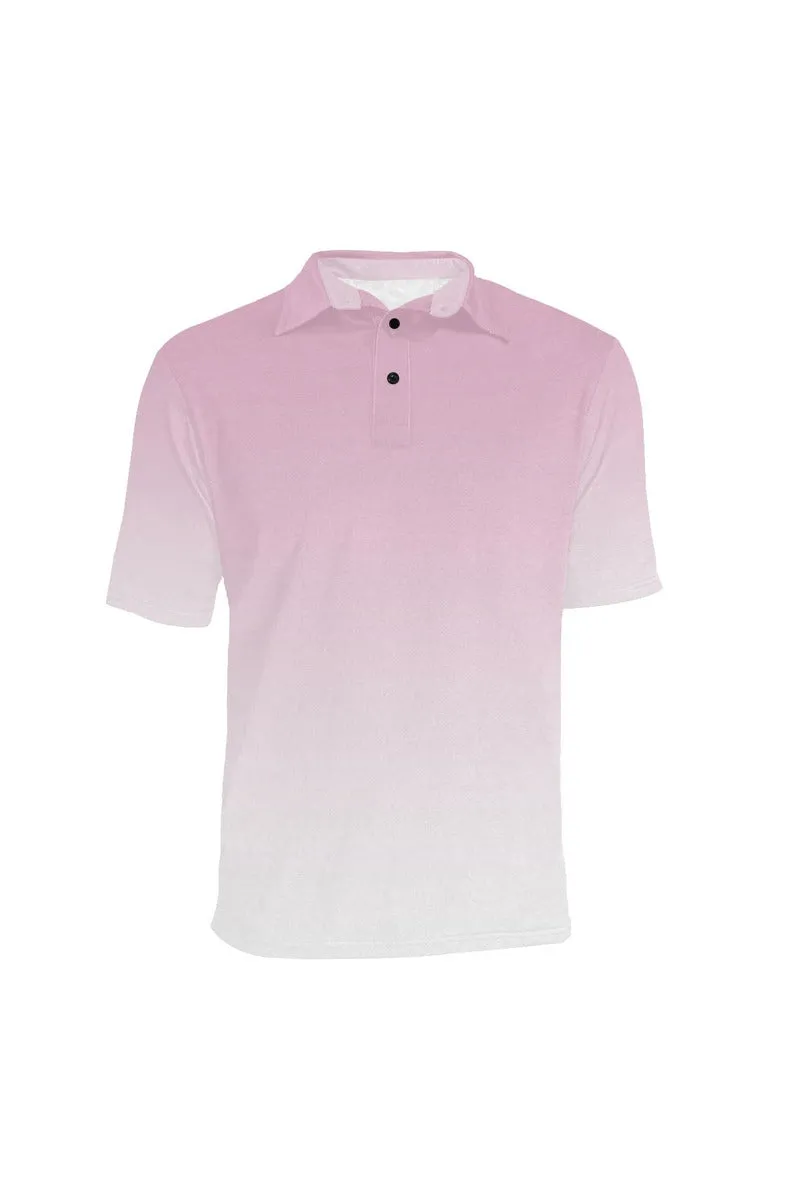 Pink Ombre Men's Polo Shirt