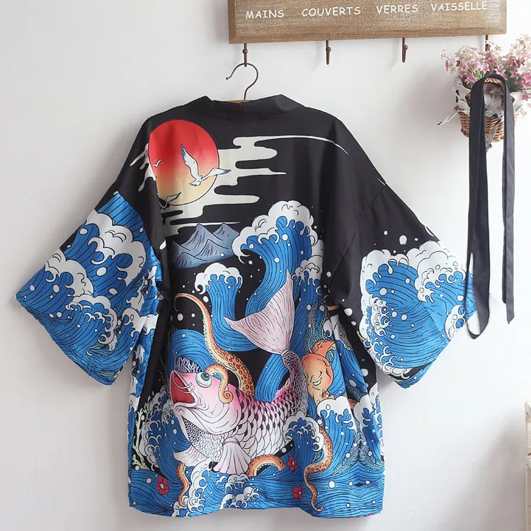 Red-Crowned Crane Printing Bathrobe AD12260