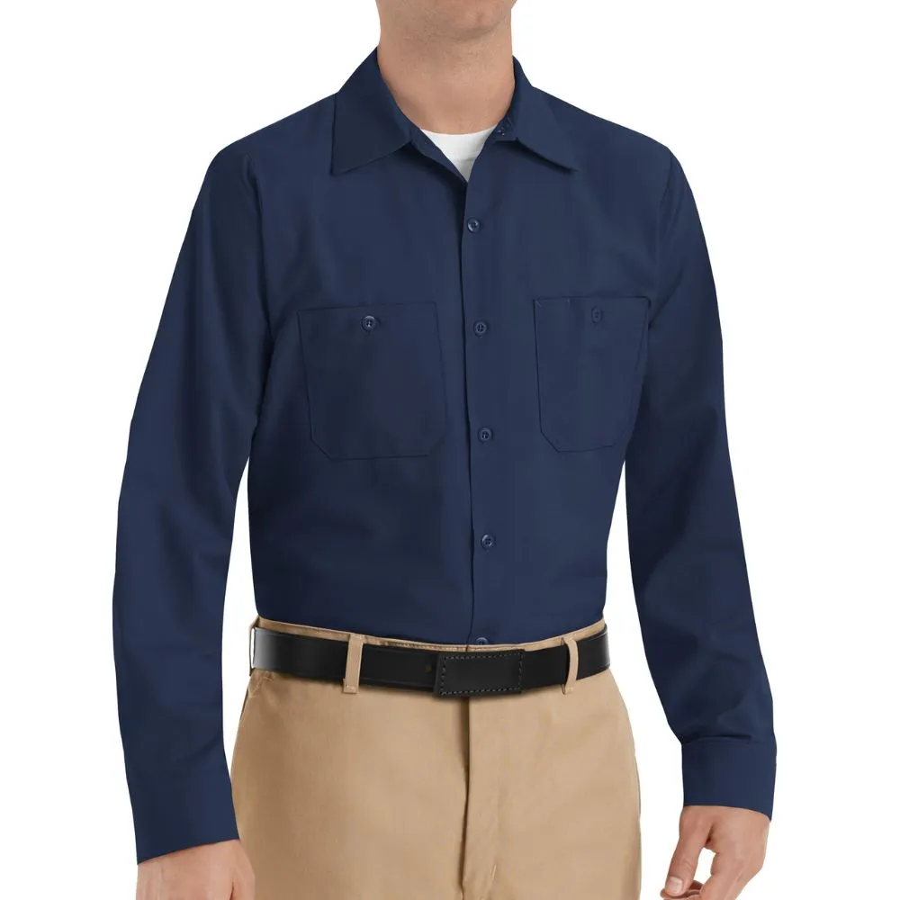 Red Kap Men's Long Sleeve Industrial Work Shirt - Navy