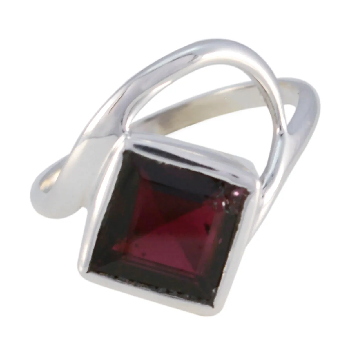 Riyo Designer Gemstone Garnet Sterling Silver Ring Cartier Jewelry