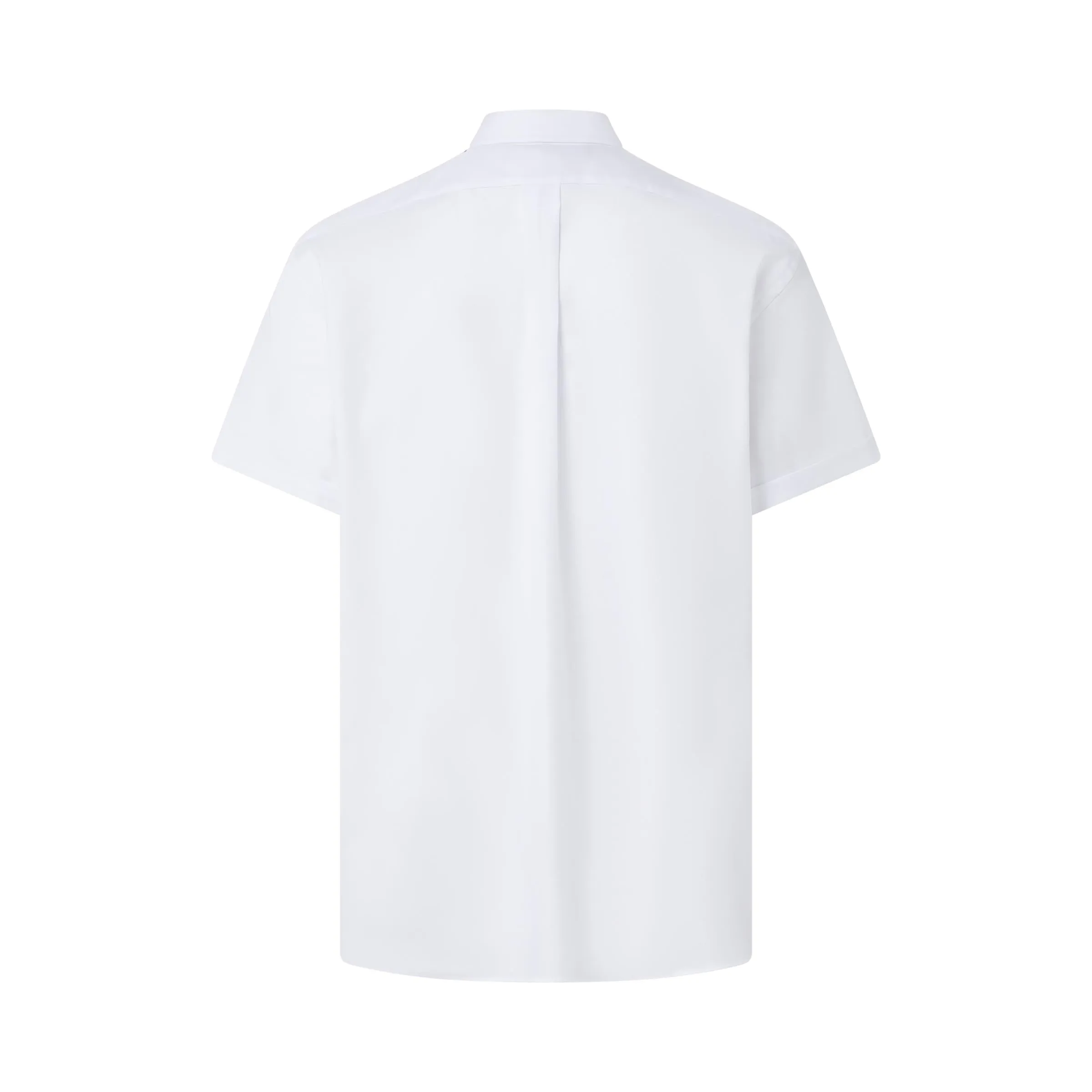 Short Sleeve Solid White ‘Ryan’ Spread Collar 80's 2ply Cotton Shirt with Magnetic Closures