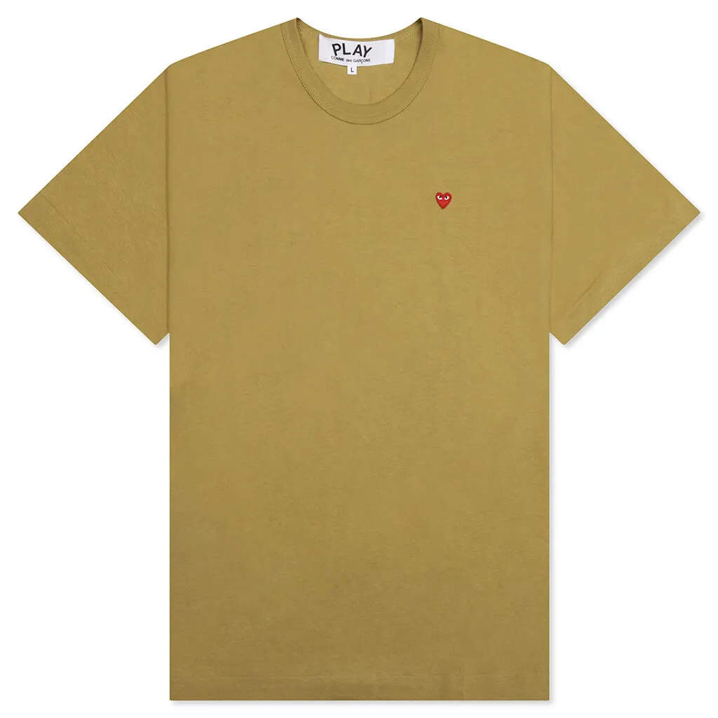 Small Red Heart T-Shirt - Olive