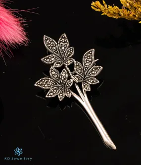 The Adorable Laurel Marcasite Silver Pendant& Brooch