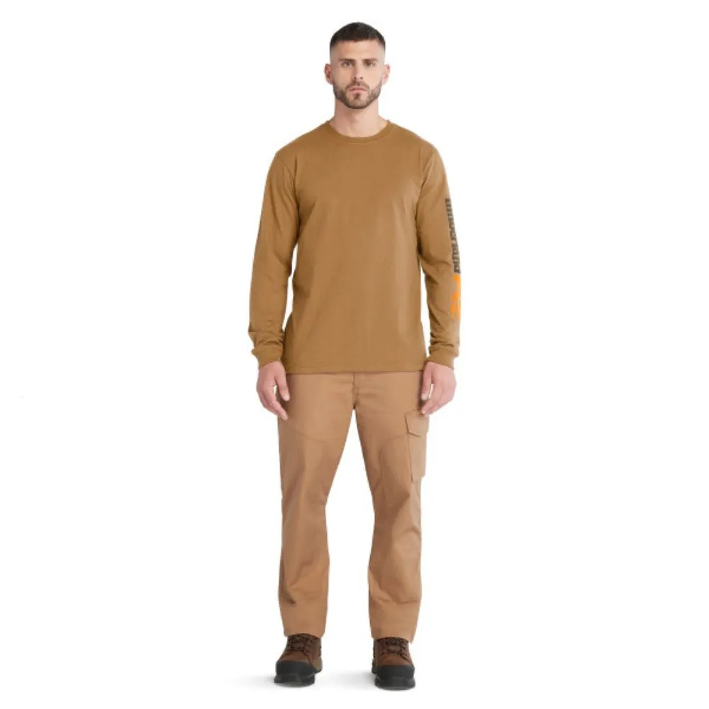 Timberland PRO Men's Core Logo Long-Sleeve T-Shirt - Wheat