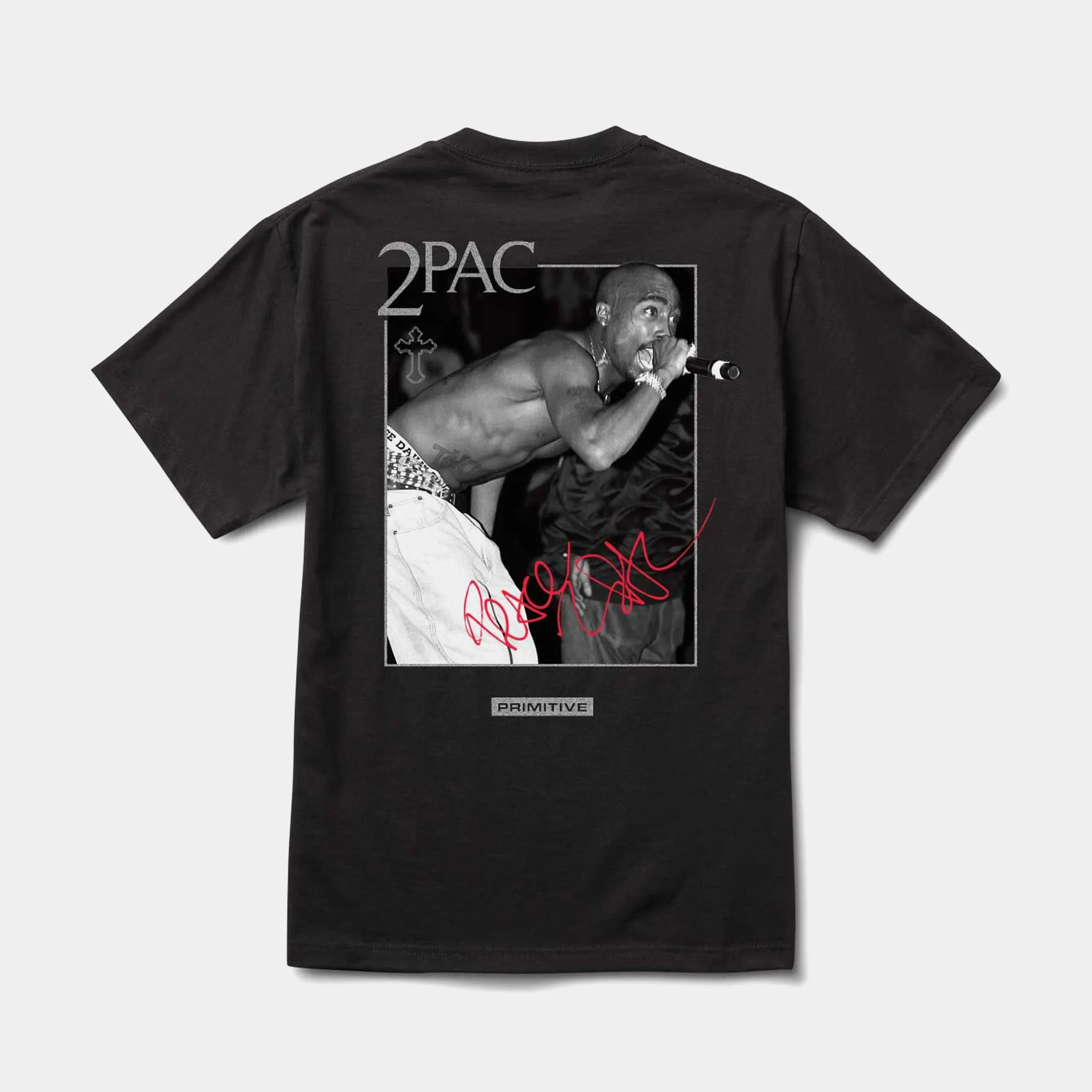 Tupac Encore Mens Short Sleeve Shirt (Black/White)