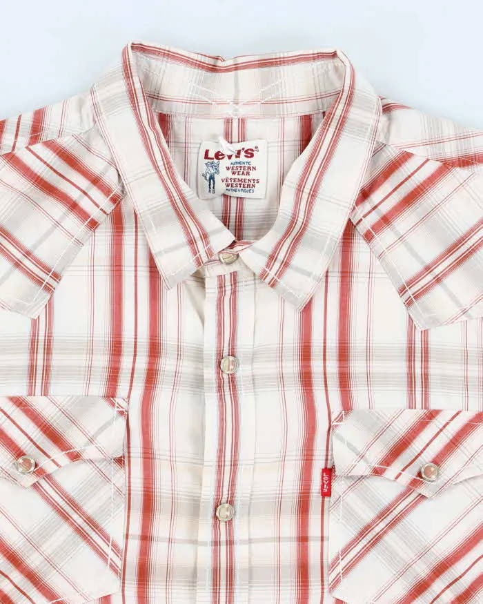 Vintage men's Levis red Checked Western Style Shirt - L