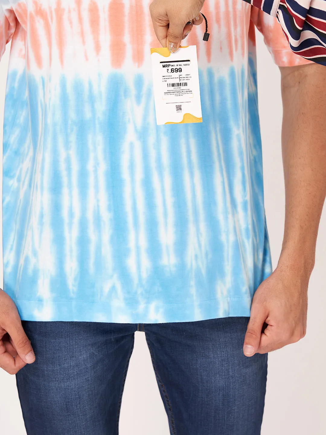 White Half Sleeve Tie Dye T-shirt