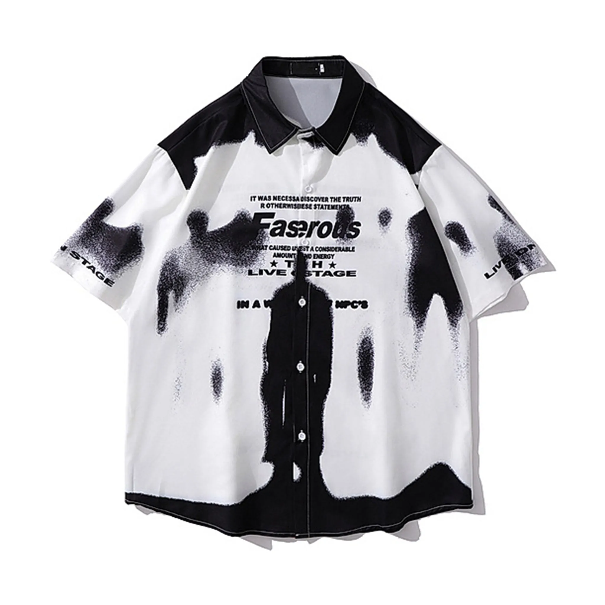 White Printed Party Shirt for Men