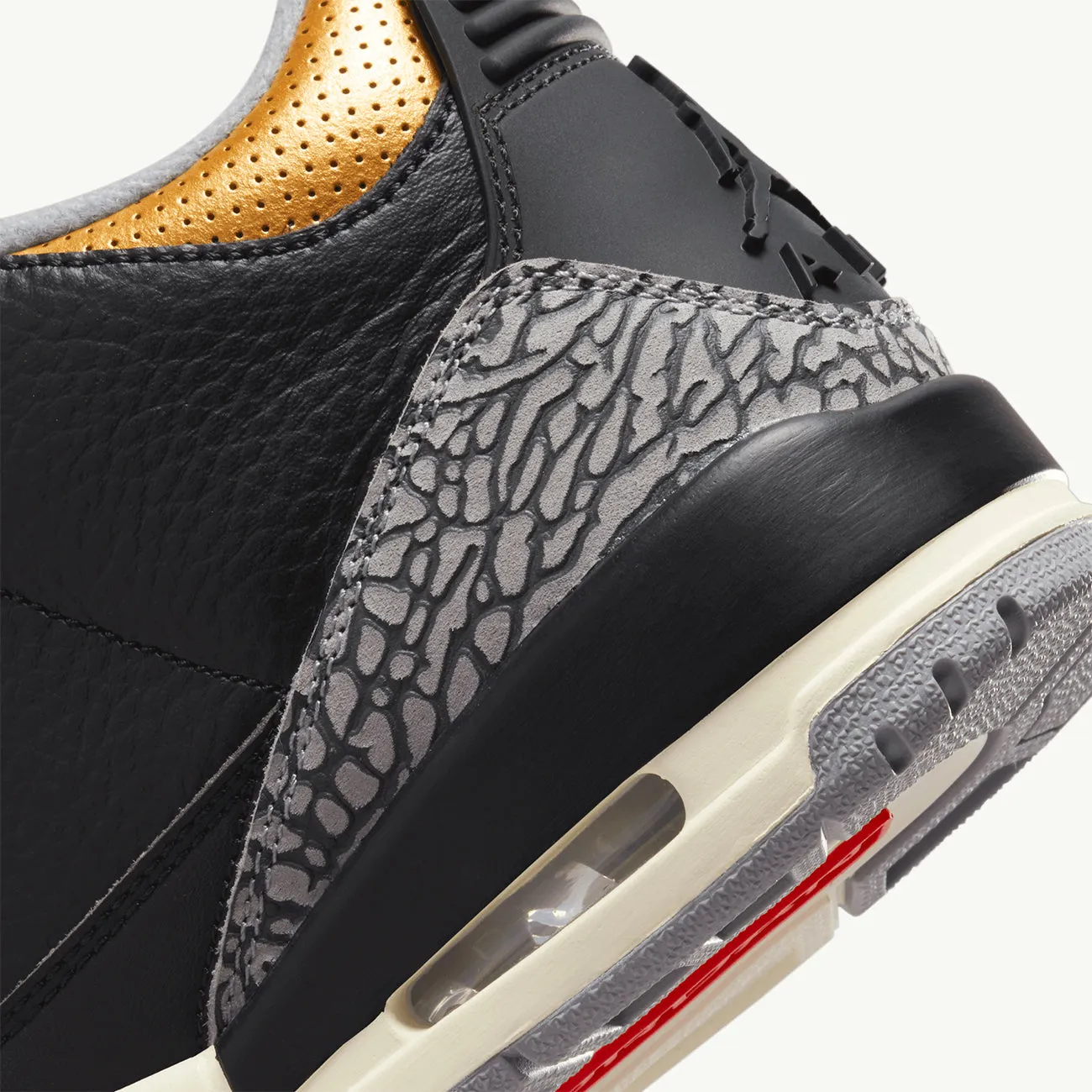 WOMENS AIR JORDAN 3 RETRO BLACK FIRE RED METALLIC GOLD CEMENT GREY