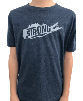 Youth Island Strong (Heather Navy and Gray) T Shirt