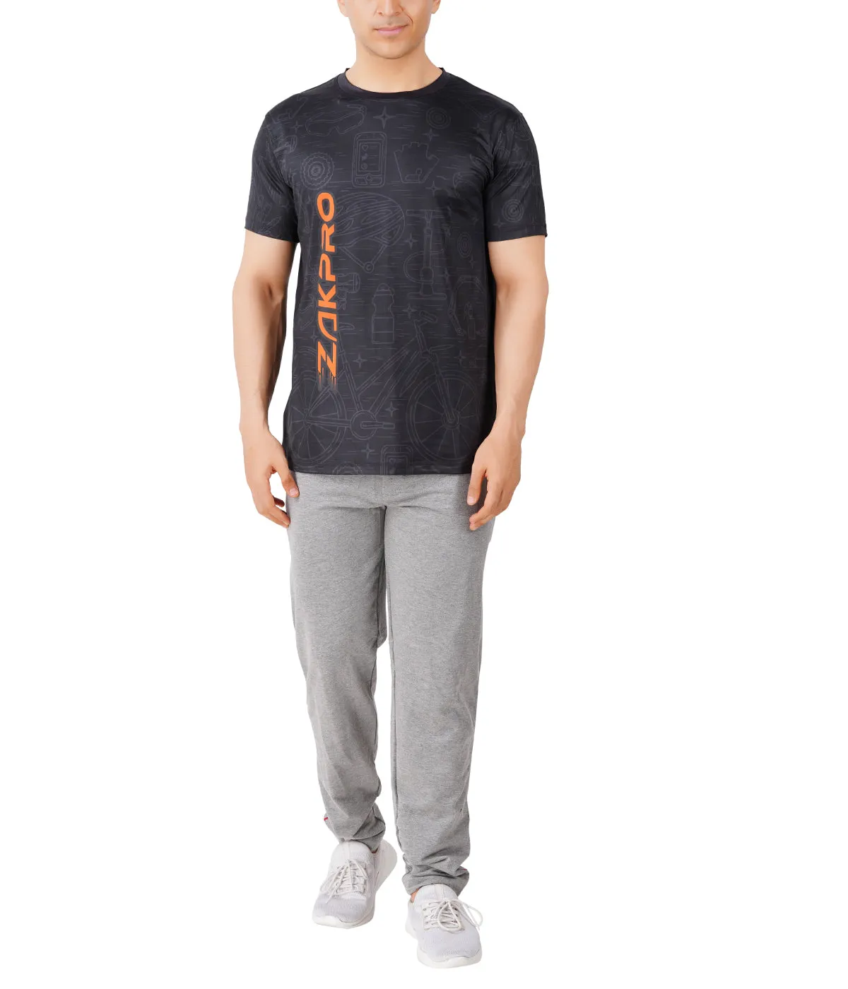 ZAKPRO Sports Tees for Men (Tone Black)